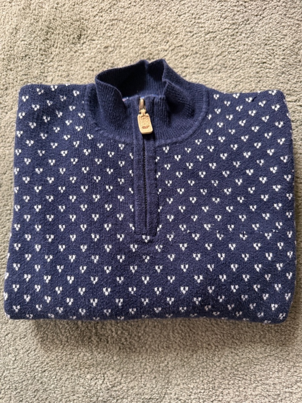 Boys Vineyard Vines Navy Half-Zip Patterned Sweater